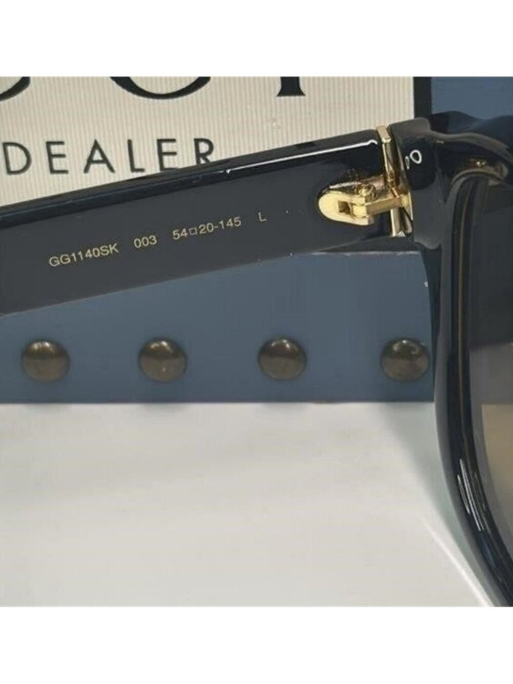 GUCCI GG1140SK-003 Unisex Classic Designer Sunglasses in Black & Gold/Brown 54mm - Picture 3 of 12